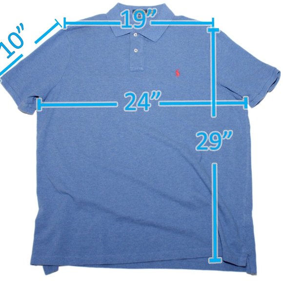 Polo Ralph Lauren Mens Collared Blue Shirt XLTG Tall Cotton Red Logo Classic Fit - Picture 3 of 4